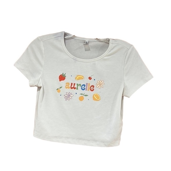 aurelle Tops - Aurelle Cropped Logo Shirt Women's Size Medium